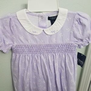 Chaps purple bow dress